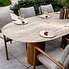 Colorado ovaal tafelblad keramisch travertin 240 x 105 cm
