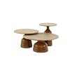 June hoogglans keramiek onderstel caramel voor salontafel 80 cm Ø (H 35)