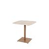 Vermont eettafel amber met keramisch travertin tafelblad  75 x 75 cm