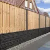 Betonnen vulplaat rotsmotief 184x20x4,8 cm Zwart gecoat