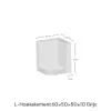 Hoek L-element 60x50x50x10cm Grijs