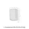 Hoek L-element 80x50x50x10cm Grijs