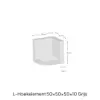 Hoek L-element 50x50x50x10cm Grijs