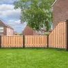 Tuindeurkozijn + aanslagligger Geïmpregneerd Grenen Zwart Gespoten