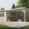 Blokhut Anton met overkapping 40mm groen geïmpregneerd L400xB700xH217cm