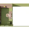 Blokhut Anton met overkapping 40mm groen geïmpregneerd L400xB700xH217cm