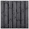 Tuinscherm Wolfsburg, zwart geïmpregneerd douglas, RVS-geschroefd, 15-planks (13+2) 180 x 180 cm