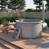 Hottub met externe RVS kachel ø200 cm onbehandeld vuren