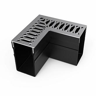 Gardendrain Corner RVS-Inox Viking Line 65/100 mm