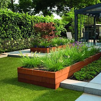Plantenbak Modulair Corten 300x150x42 cm