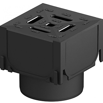 ACO hoekel.zwrt met rooster met spie 110