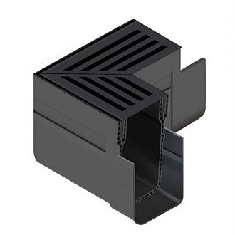 ACO Slim-Line hoekst.incl.zwart alu rstr