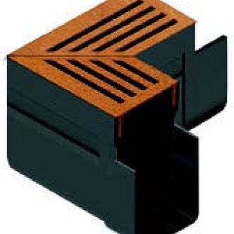 SlimLine hoekstuk + Corten rooster