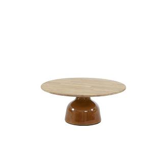 June hoogglans keramiek onderstel caramel voor salontafel 80 cm Ø (H 35)