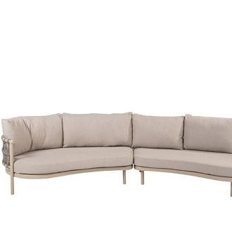 Piacenza latte 2 seater bench R arm + L open