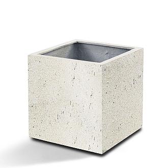 Grigio Cube 40 with wheels - Antique White - Plantruimte 33x33