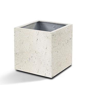Grigio Cube 40 with wheels - Antique White - Plantruimte 33x33