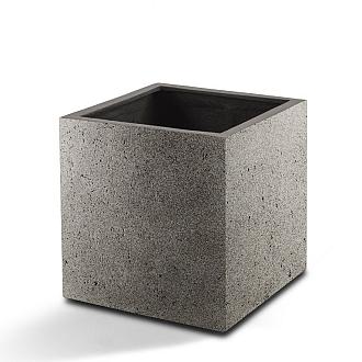 Grigio Cube 40 with wheels - Natural Concrete - Plantruimte 33x33