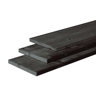 Lariks/Douglas fijn bezaagd Zwart 22x200mm, 5,00 mtr.