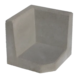 Hoek L-element 40x40x40cm Grijs