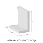 L-Element 100x55x100x10cm Grijs