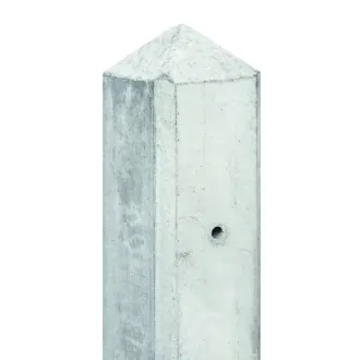 Betonnen Tussenpaal Ijssel diamantkop 10x10x280cm sponning 27cm Wit t.b.v. scherm 180x180cm