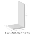 L-Element 200x105x100x10cm Grijs