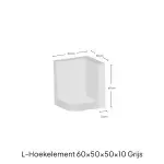 Hoek L-element 60x50x50x10cm Grijs