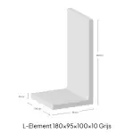 L-Element 180x95x100x10cm Grijs