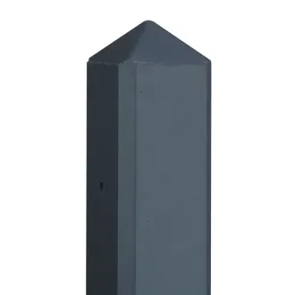 Beton-paal IJssel Antraciet gecoat, diamantkop 10x10x280cm T-model t.b.v. scherm 180x180cm