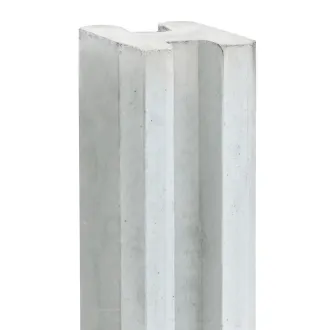 Beton-sleufpaal Zaan 10x10x275cm Wit Vlakke kop Eindmodel