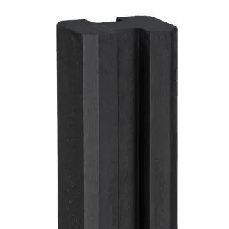 Beton-sleufpaal Zaan 10x10x275cm Antraciet Gecoat Vlakke kop Eindmodel