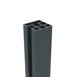 Aluminium H-paal Boston 75x75x3000mm + afwerkingsprofiel 4x24x3000mm