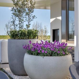 Grigio Tall Egg Pot 68 - Natural Concrete - Plantruimte Ø58