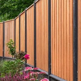 Tuinscherm Dronten, keruing hardhout, RVS-geschroefd, 21-planks (19+2) 180 x 130 cm