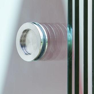 Deurgreep plakhandvat RVS zwart rond 65 mm, set van 2