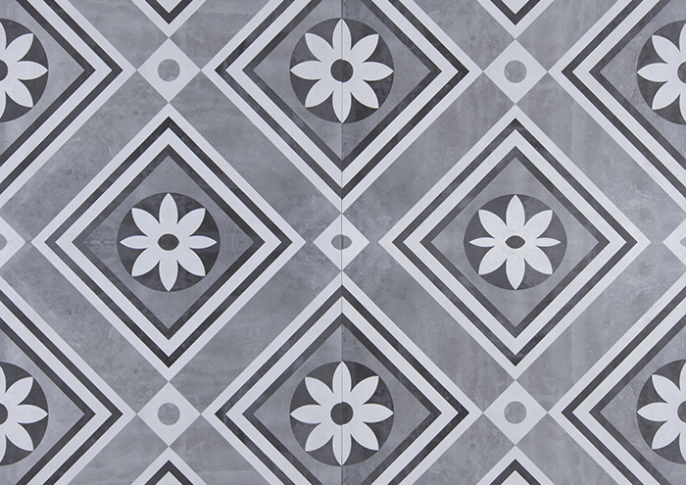 GeoCeramica 60x60x4 Concreet Flower dec