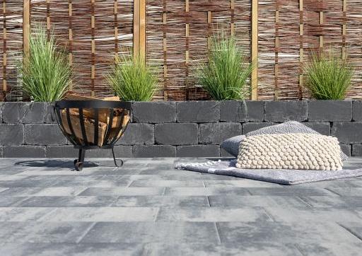 Design square 20x30x6 cm nero/grey
