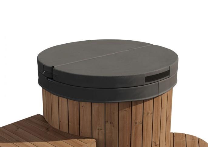 Eisbad Deluxe Thermoholz  Ø101,5 x 105 cm, met koeler en trap