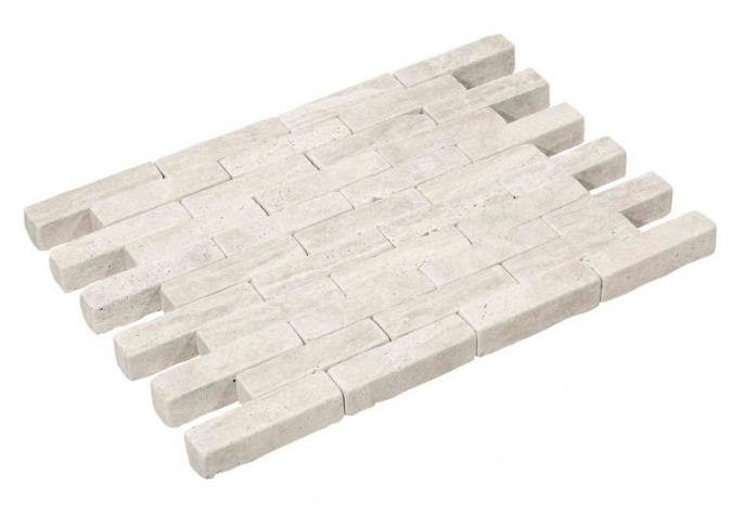 Waalformaat Travertin Ivory Cream 20x5x5 cm soft finish, kanten verouderd