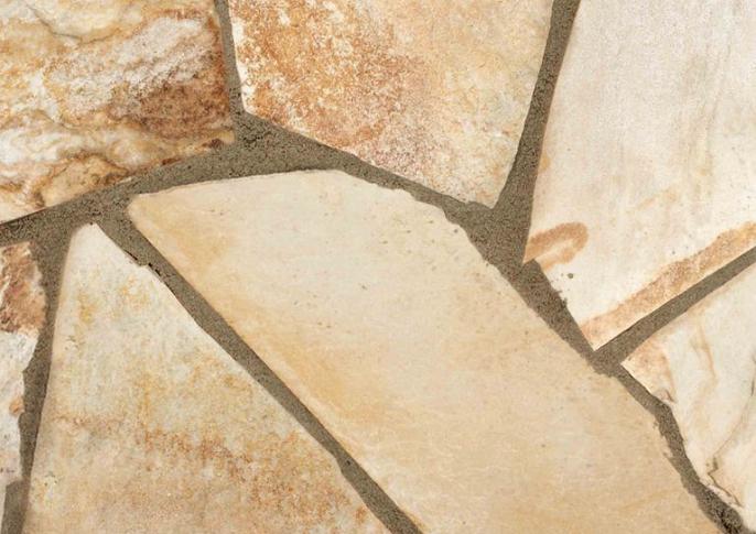 Flagstones Florida Yellow, ca 2-4 cm dik 4-8 stuks per m2