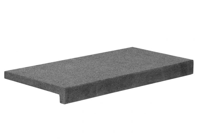 Zwembadrand Tibet Dark Grey 60x30x5/2,5 cm, gevlamd, voorzijde gezoet
