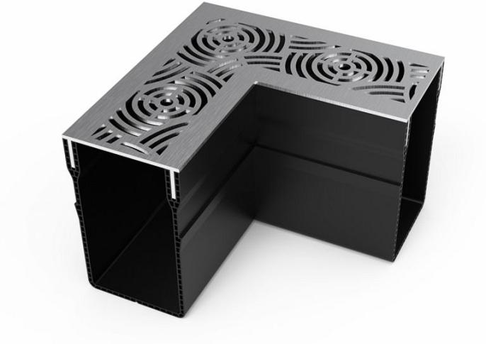 Gardendrain Corner RVS-Inox Falcon Line 65/100 mm