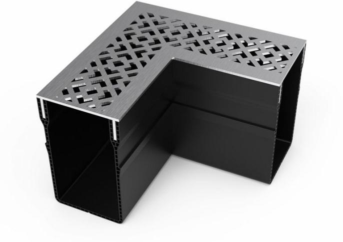 Gardendrain Corner RVS-Inox Diamond Line 65/100 mm