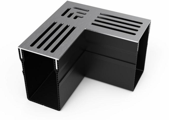 Gardendrain Corner RVS-Inox 65/100 mm
