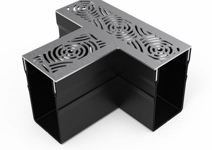 Gardendrain TEE Section RVS-Inox Falcon Line 65/100 mm