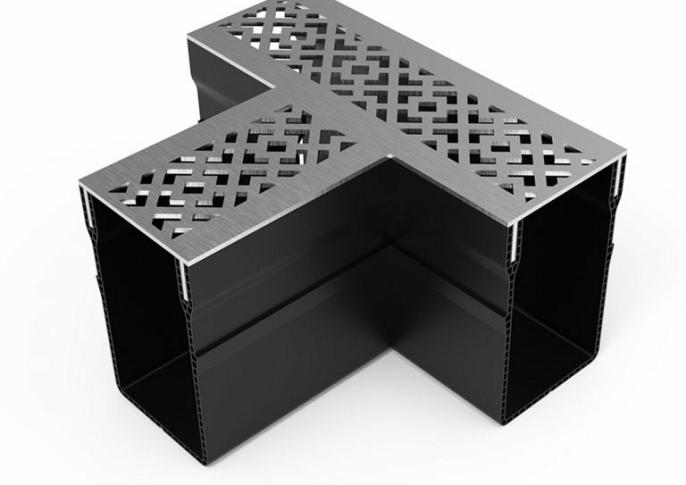 Gardendrain TEE Section RVS-Inox Diamond Line 65/100 mm