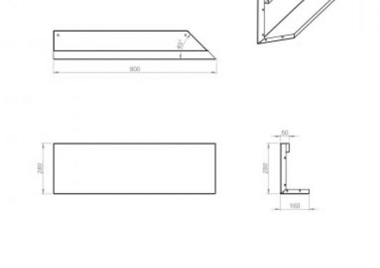 Plantenbak Module+ Uitwendig hoekpaneel (B) 90x28 R