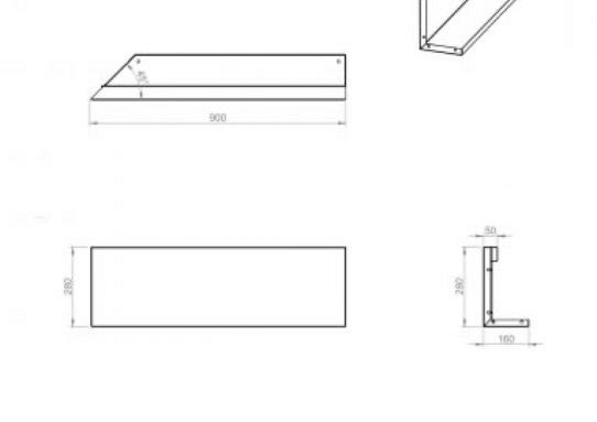 Plantenbak Module+ Uitwendig hoekpaneel (B) 90x28 L