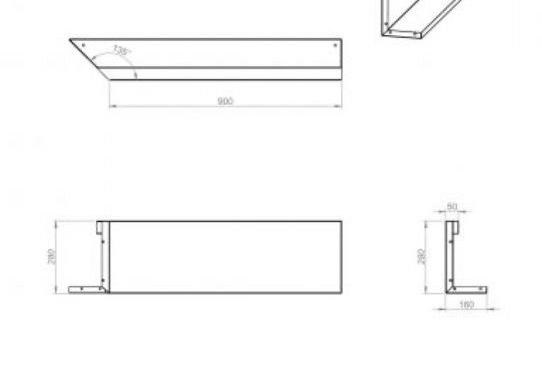 Plantenbak Module+ Inwendig hoekpaneel (C) 90x28 L